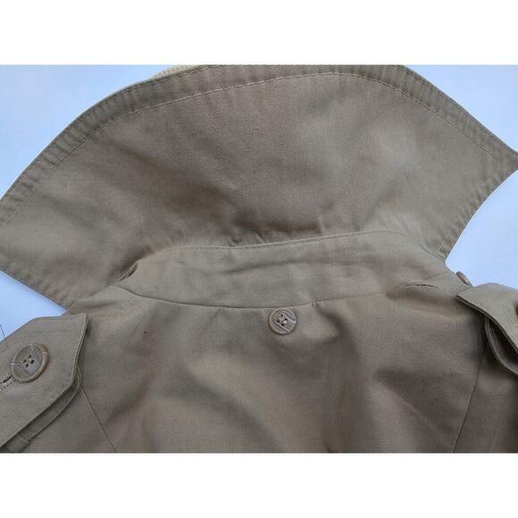 Vtg Women's XS Tan Trench Coat w/Detachable Blue Plaid Wool Liner & Collar - Picture 11 of 16